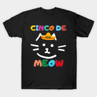 Cinco De Meow Cat With Mexican Sombrero Hat T-Shirt